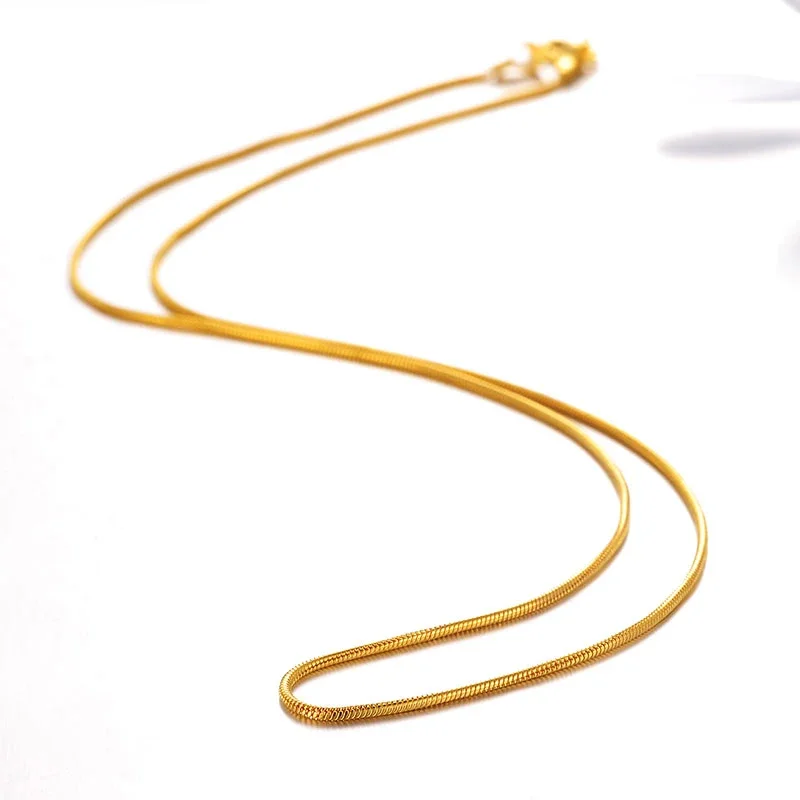 BTSS 24K Pure Gold Necklace Real AU 999 Solid Gold Chain Good Beautiful Upscale Trendy Classic  Fine Jewelry Hot Sell New 2023