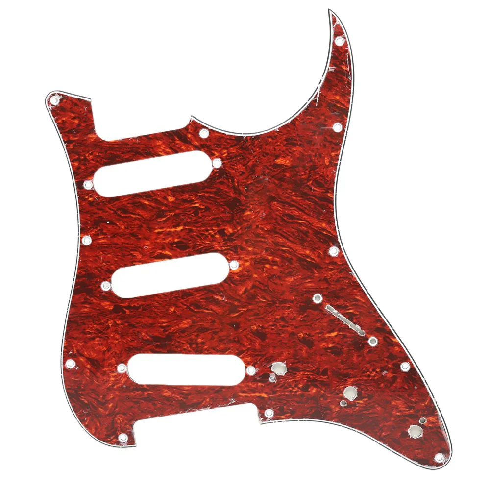 1pcs Electric Guitar Pickguard 3 Ply 11 Holes SSS for FD ST Style Guitar Parts with Screw