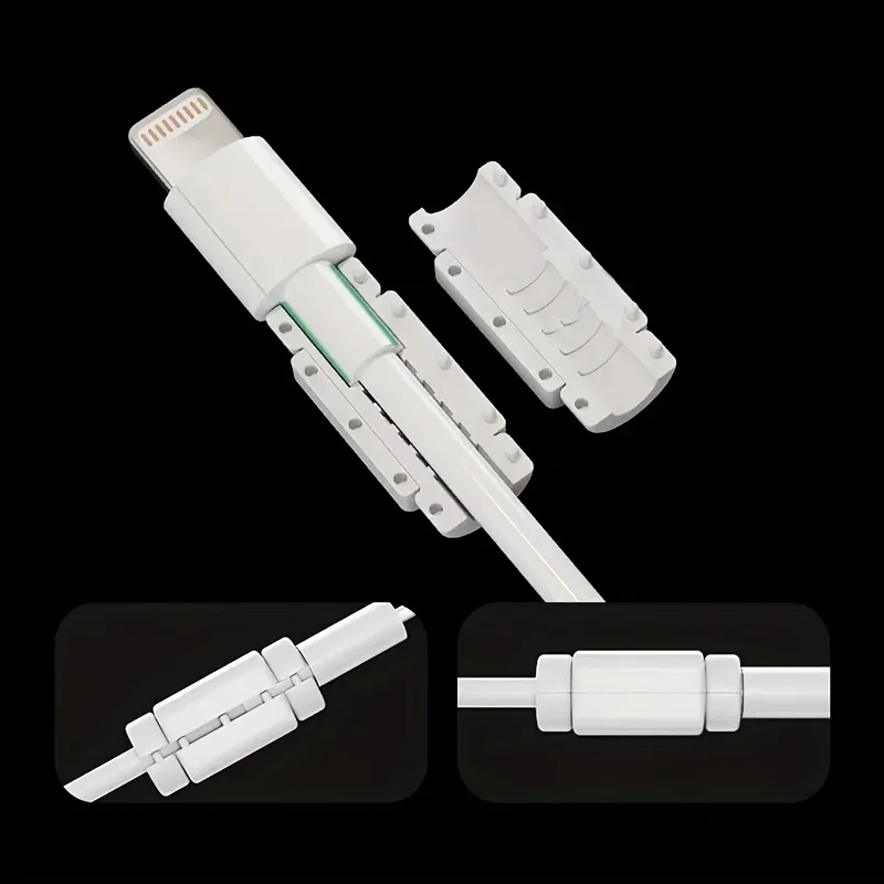 8-Pack Silicone PVC Cable Protectors - Charging Wire Guards for Phone, USB, Non-Electronic Accessory ,  Flexible Protection