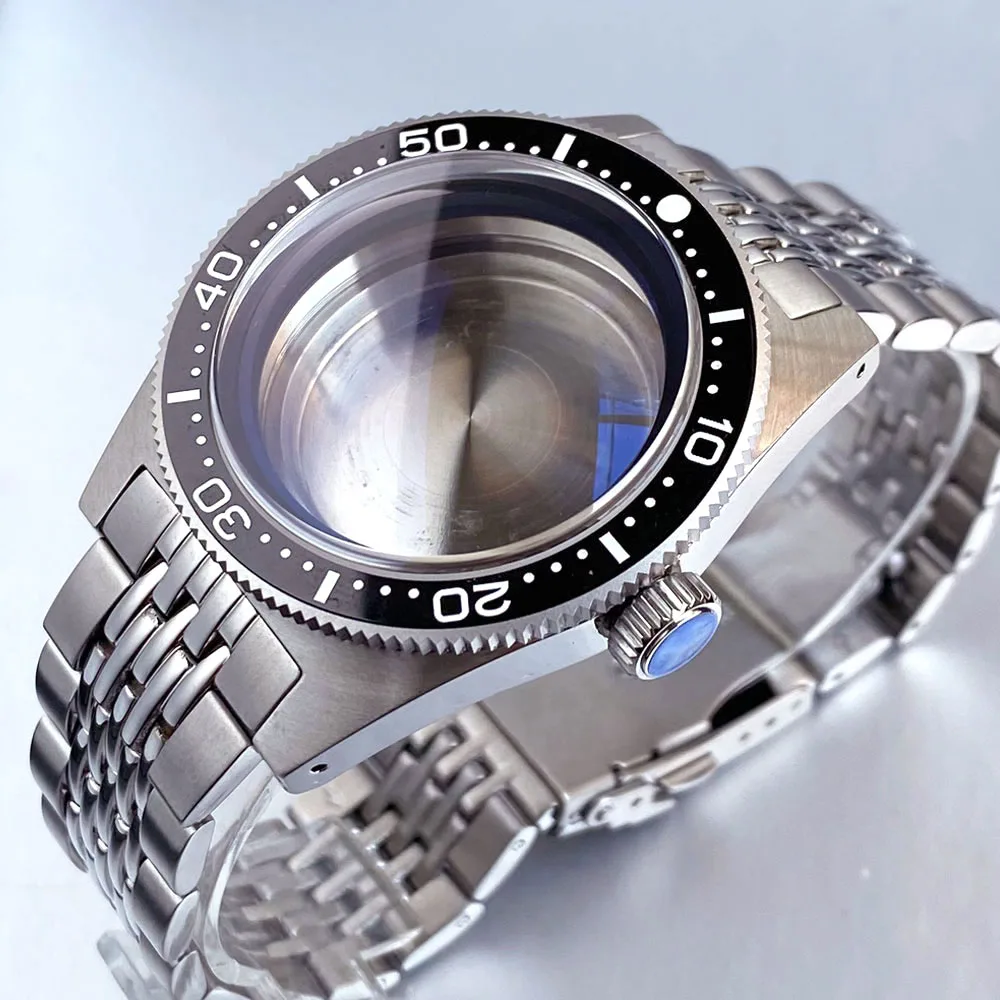 62MAS Stil Automatik Uhrengehäuse Armband AR gewölbtes Saphirglas für NH35 NH36 NH38 Uhrwerk Edelstahl Uhrenteile