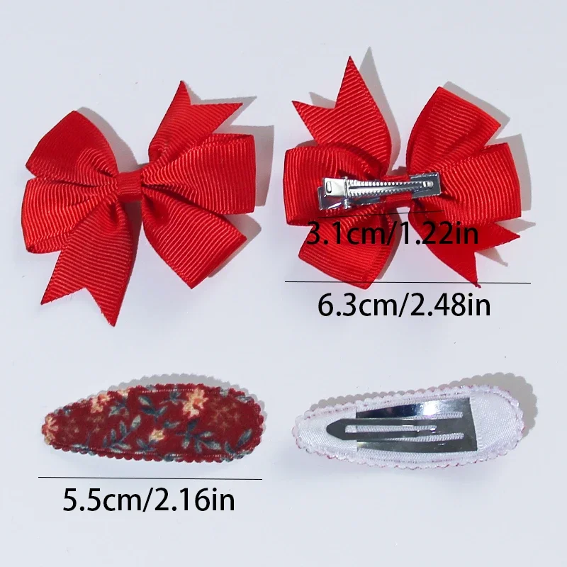 4Pcs/Set  BB Clip Cute Bows Hair Clips for Baby Girls Handmade Bows Hairpin Barrettes Kids Headwear Hair Accessories