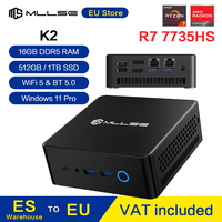 MLLSE K2 Mini PC AMD Ryzen 7 7735HS Processor DDR5 16GB RAM 1TB SSD Window 11 Pro WiFi5 BT5.0 Mini Desktop Computer For Gaming
