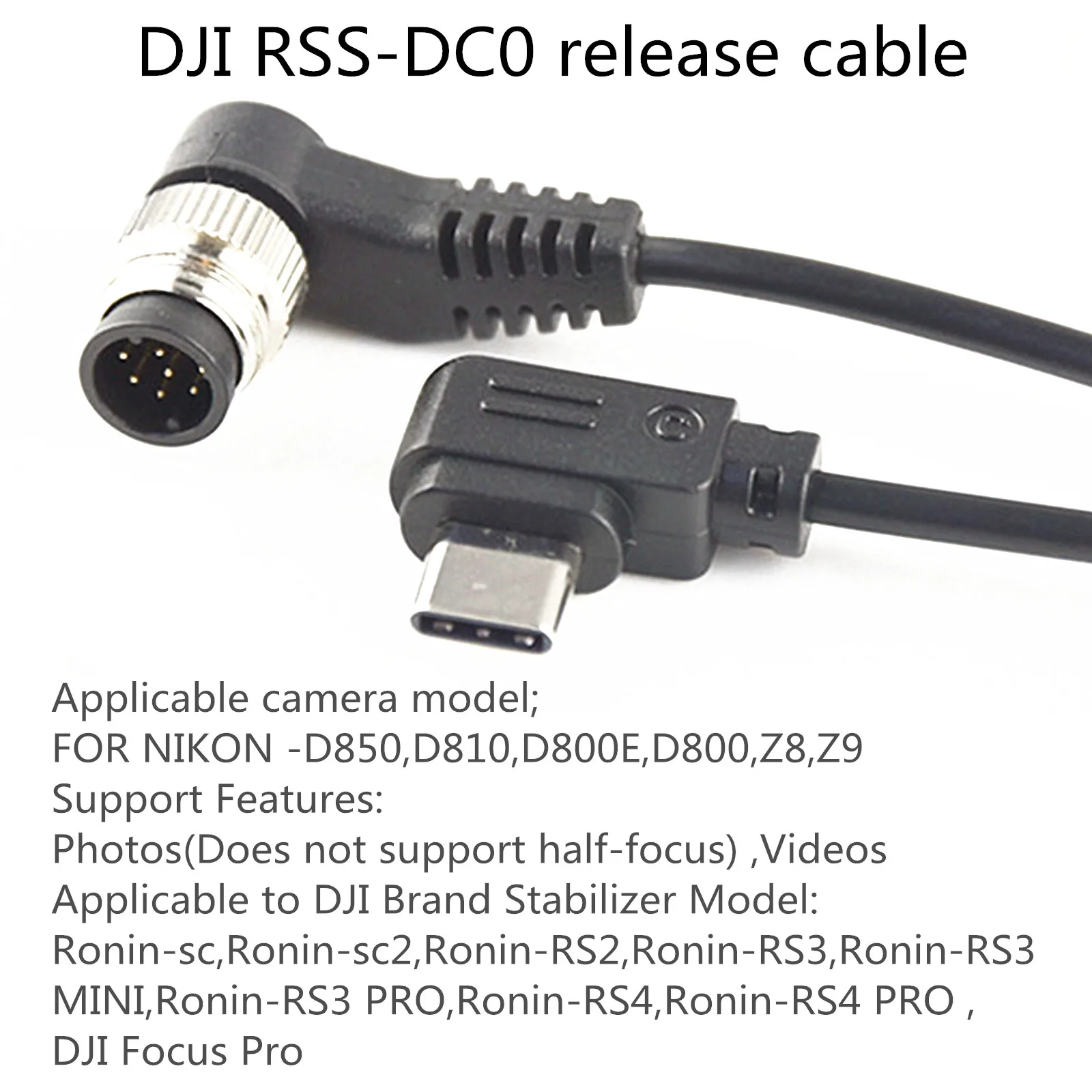 RSS-DC0 Release Cable For DJI Ronin  Stabilizer to Nikon d810 d800 z8 z9 Camera sc SC2/RS2/RS3/RS3 Mini/RS3/RS4