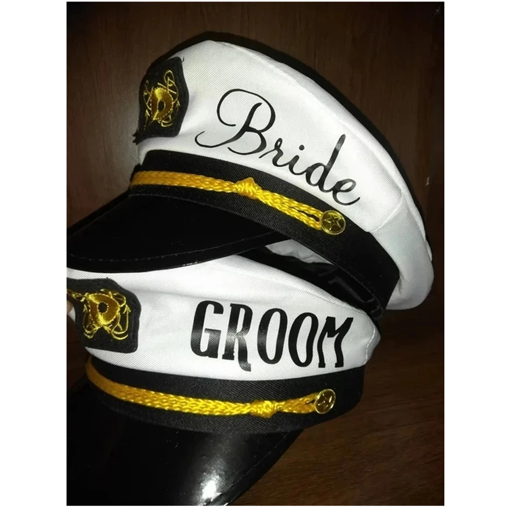 personalize Nautical sailor hat, captain hat, bride hat, mate of honor, cruise hats, cruise bachelorette wedding hats