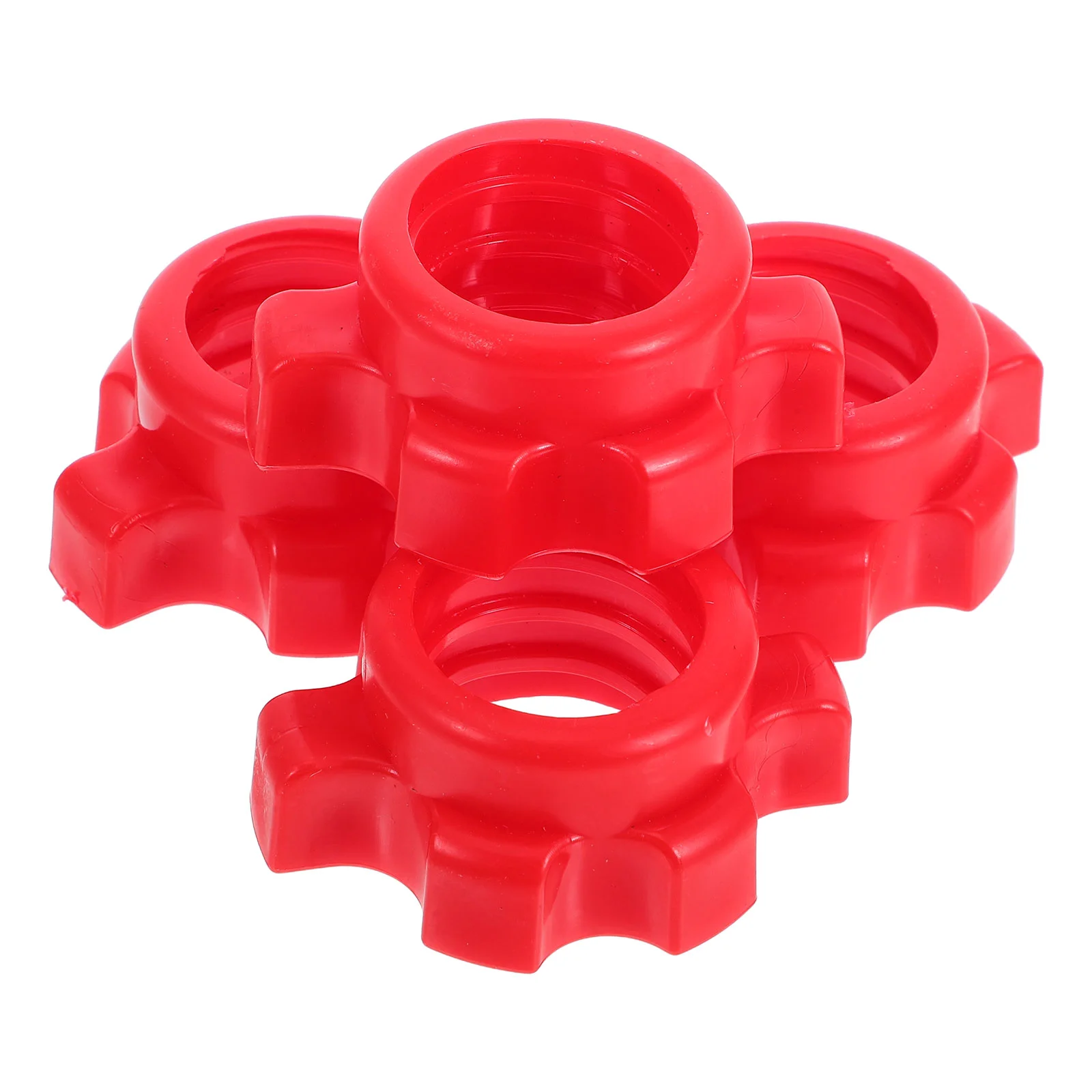 4 Pcs Barbell Dumbbell Nut Fixing Accessories Home Gym Equipment Fitness Plastic Red