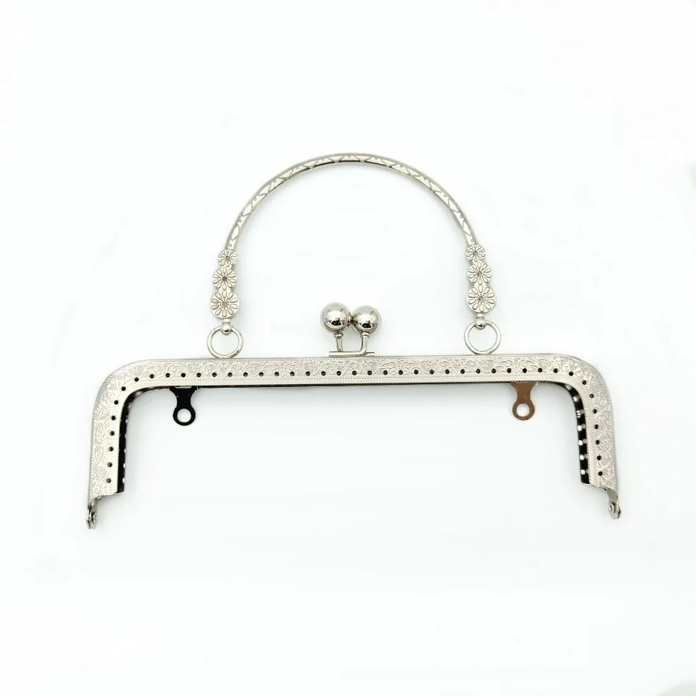 20cm Vintage Purse Clasp Frame Bag Kiss Clasp Lock Metal Purse Frame for DIY Craft Purse Making Bag Frame Buckle Bag Accessories