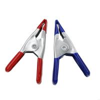 85AD 10Pcs Metal Spring Clamps 2 Inch Plastic Handle Clip Spring Clamps Soft Plastic Tips Grip Woodworking Grip Powerful Tool