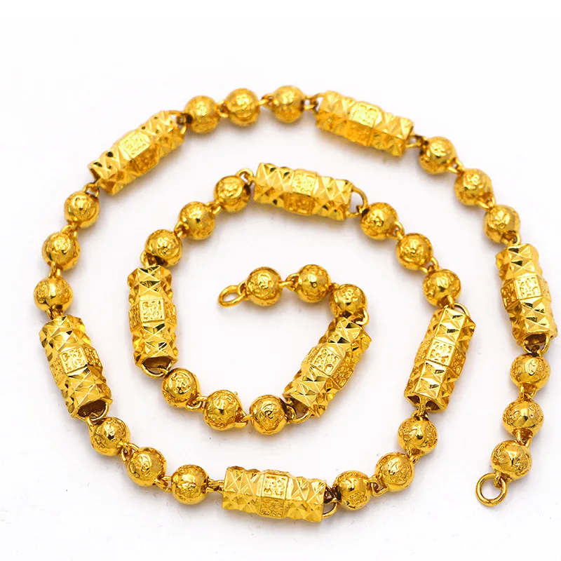 9999 gold necklace - masculine, bold design, euro coin style, thick gauge, 60110m, 60cm long, for men, new Chinese style chain