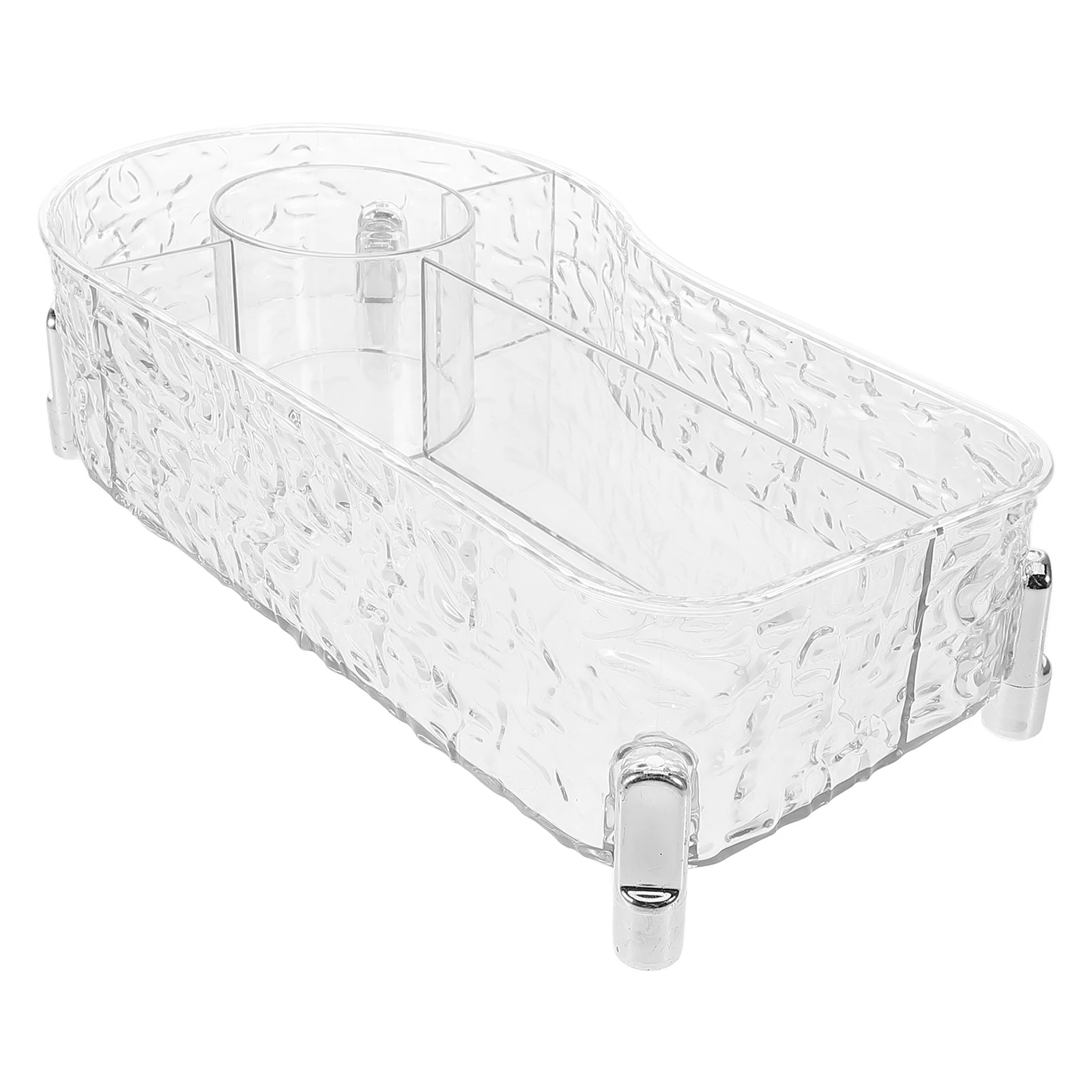 

Multi Compartment Storage Box Clear Acrylic Makeup Organizer Display Case Bathroom Countertop Desk Office Stationery