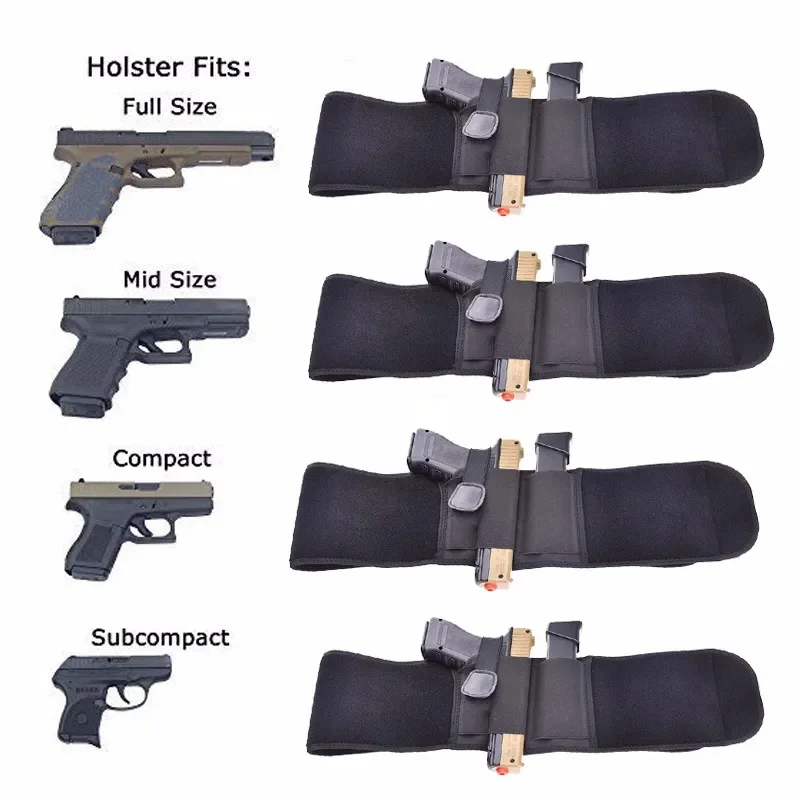 Left or Right hand Belly Band Holster Gun Pistol Holsters Fits for Glock 17 18 19 22 23 31 32 and most Pistol