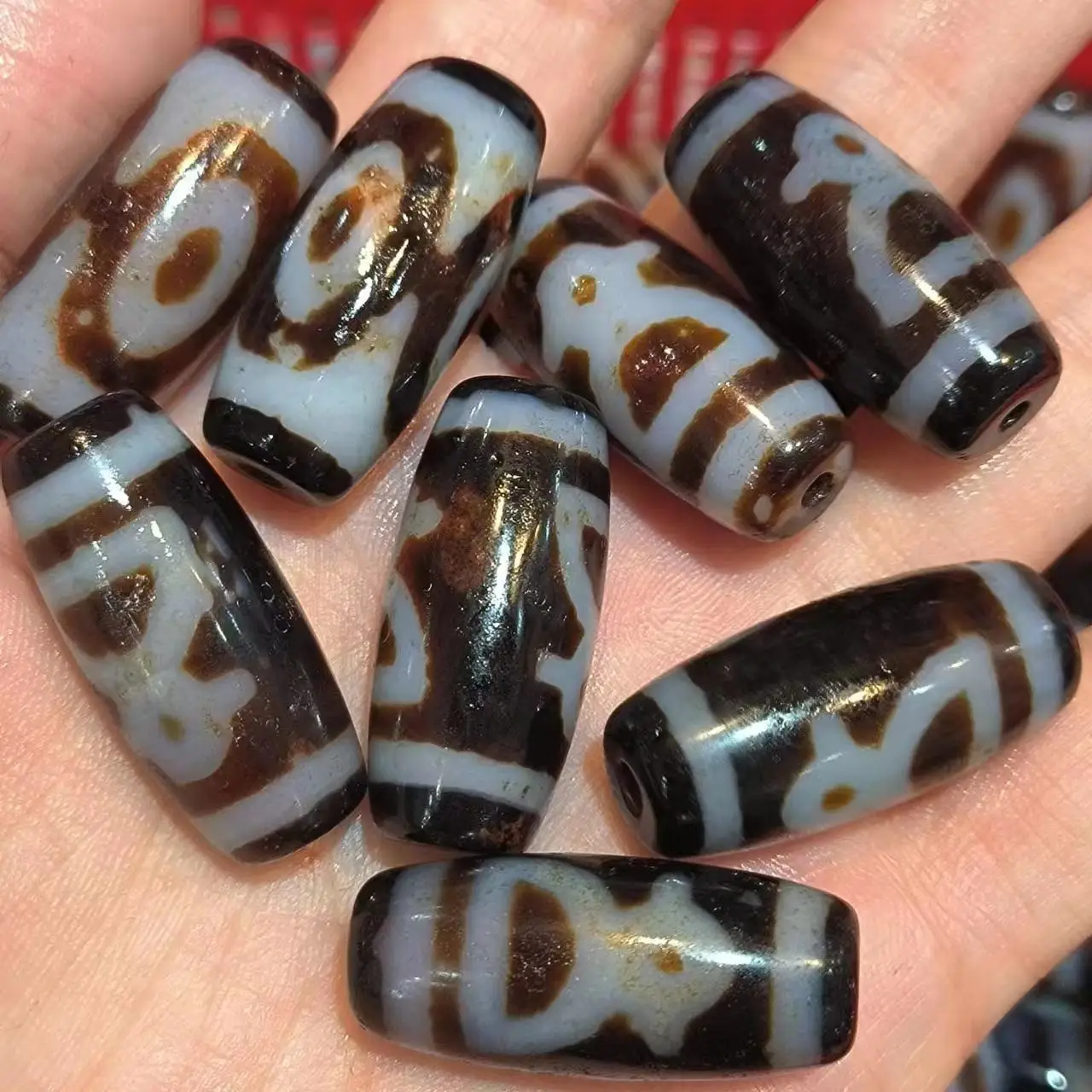 1pcs/lot Natural multi-pattern agate dzi Weathering lines Rare breeds Antique feel amulet Ethnic style Accessories taki diy