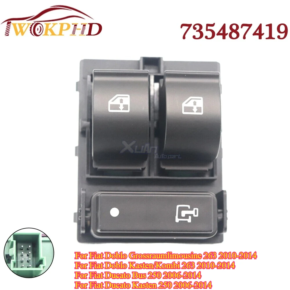 

735487419 For FIAT Ducato For Citroen Jumper II Peugeot Boxer II CAR Electric Power Window Control Switch Master Lifter Button