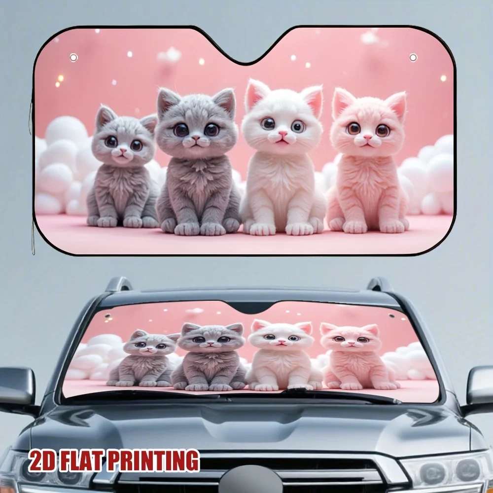 1pc Adorable Cloud Kittens Parade Backpack - Adjustable Shoulder Straps, Lightweight & Breathable, Fit For Teens & Adults, Pink