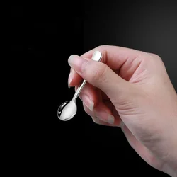 Stainless Steel Mini Crown Handle Coffee Scoops Spoon Coffee Tea Ice Cream Spoons Dessert Spoon Couple Kitchen Tools