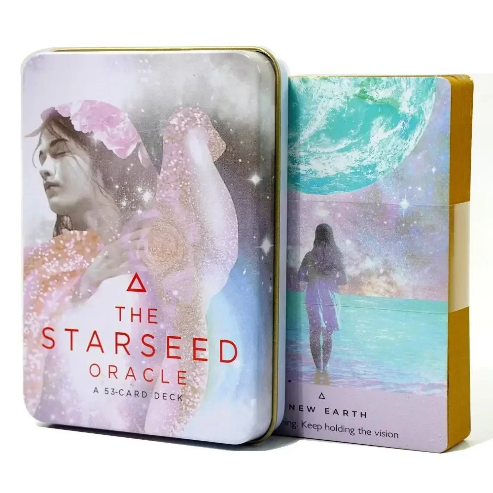 The Starseed Oracle Tarot Deck In A Tin Box Gilded Edge for Fortune Telling Game Card 53pcs