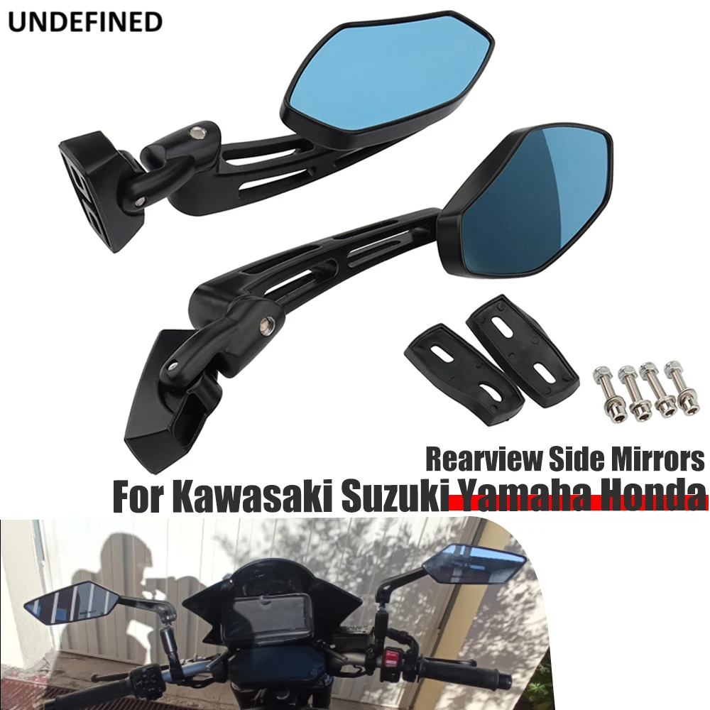 Rear View Side Mirrors For Kawasaki Ninja EX 250 300 636 ZX6R For Yamaha YZF R1 R6 For Suzuki Honda Motorcycle Rear View Mirror