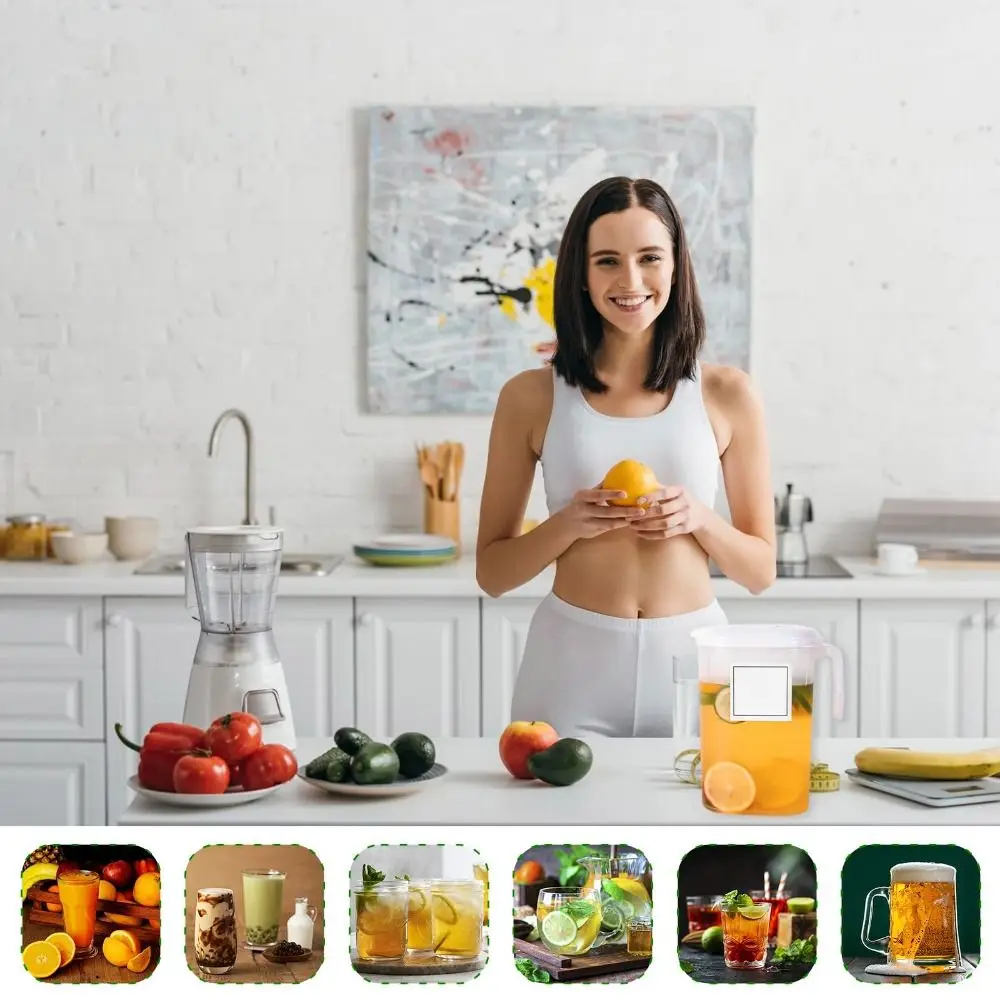 Large Capacity Plastic Fridge Jug Transparent with Filter Lid Heat Resistant Water jug 1.5L 2L with Handle Juice Jug Home