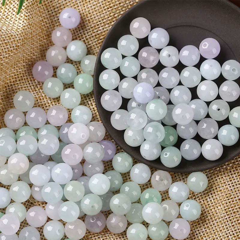 Genuine Myanmar Jadeite Beads For Jewelry Making Diy Bracelet Beaded Necklace Grade A Burma Jade Stone Round Beads Accessories