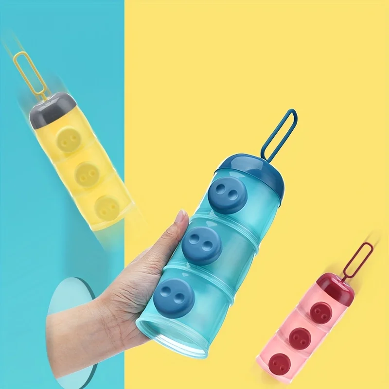 Cartoon Portable Baby food storage, 3-Layers Formula Snacks Storage Container