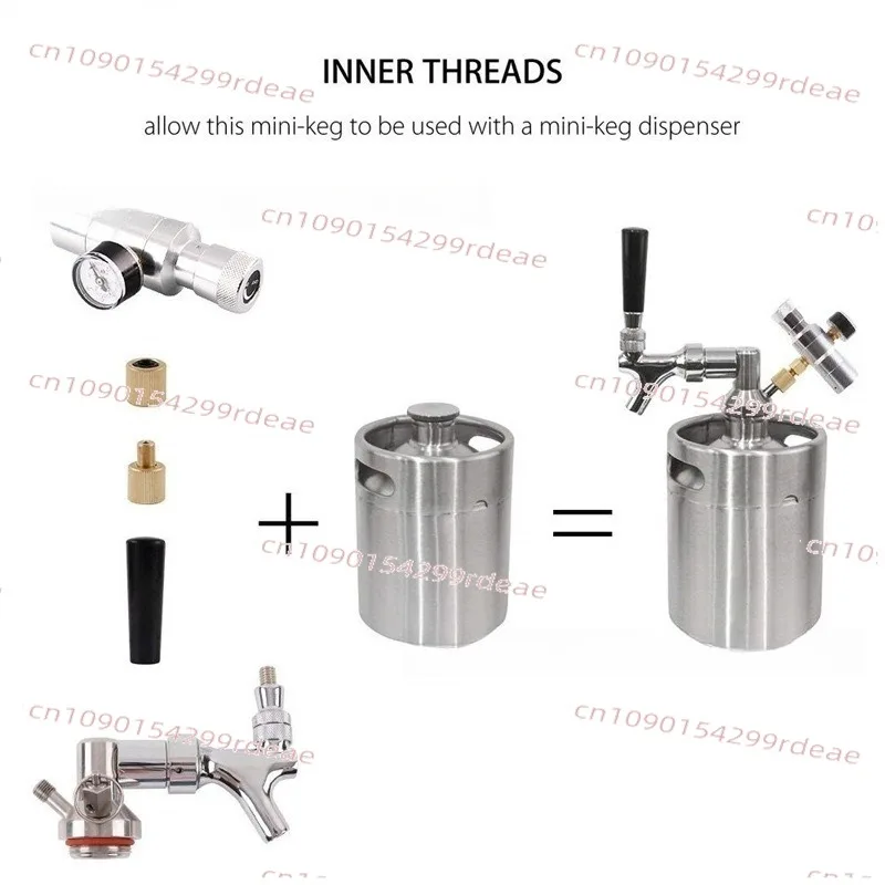 304 Stainless Steel Mini Beer Keg Dispenser Kit Homebrew 2nd Fermentation Keg Bar Container