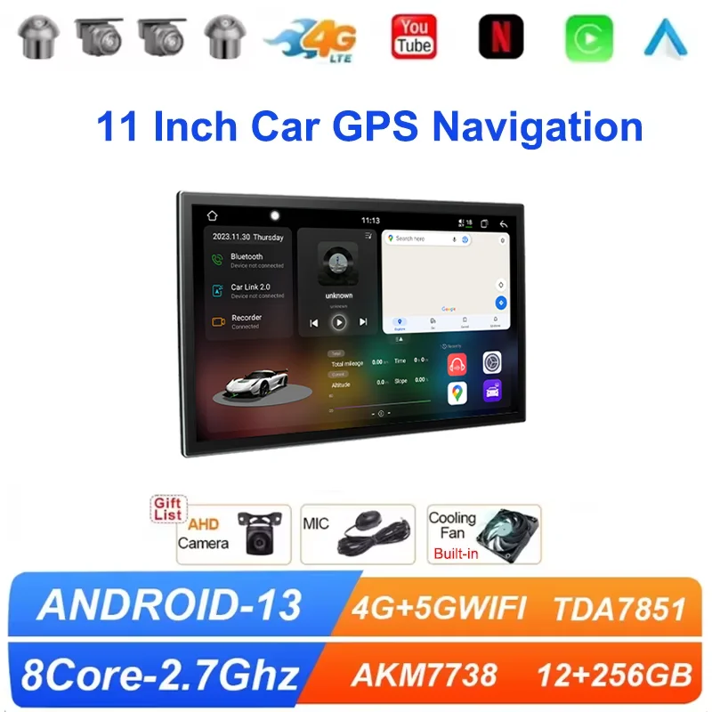 

UIS7870 11,5-дюймовый автомобильный радиоприемник GPS 2 din Android 11 Auto Carplay для Nissan Hyundai KIA TOYOTA Honda Мультимедийный плеер
