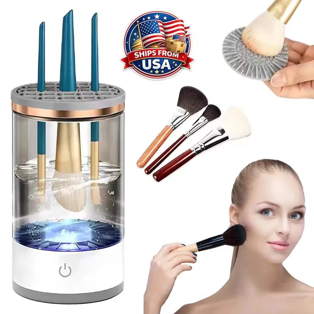 

USB Plug Portable Electric Makeup Brush Cleaner with Rubber Makeup Machine Electric USB Quick Cleaner Cleaning Brush Collar Brus