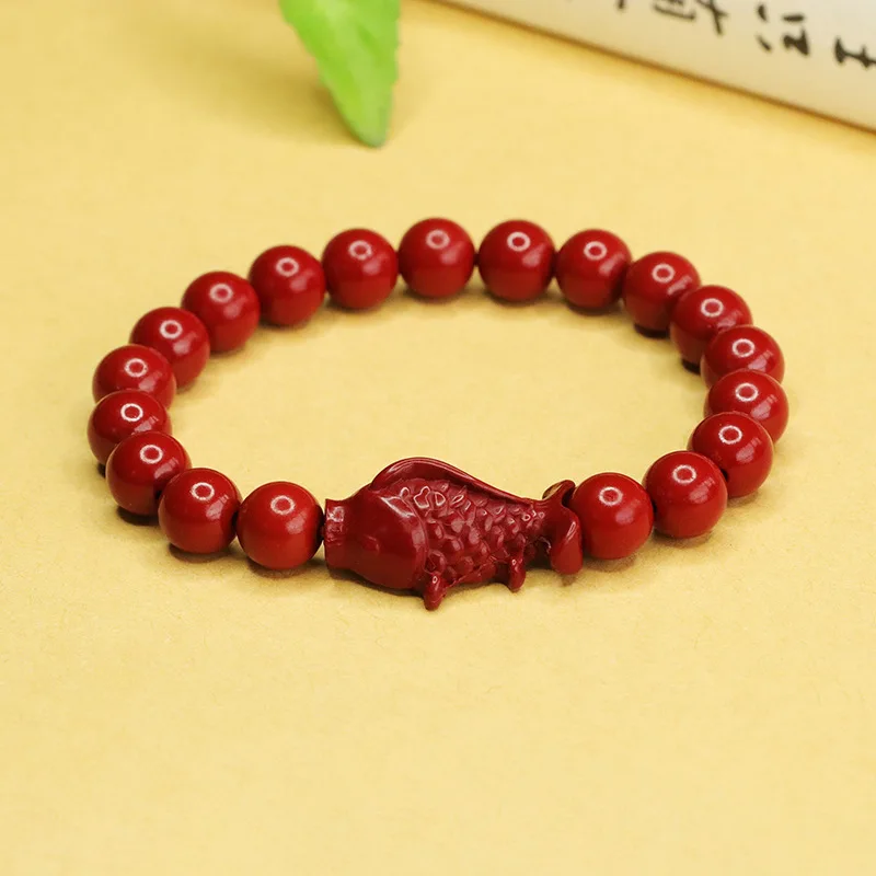 

Браслет из пурпурного золотого песка, браслет Koi Lucky из киновари, украшения из киновари