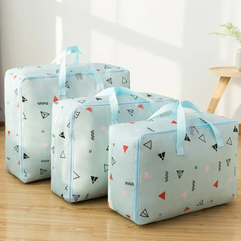 

3 Pcs/Set Medium Large Extra Large Baggage Storage Bag Oxford Cloth Clothes Quilt Handbag Waterproof Dust-proof Packing Bag