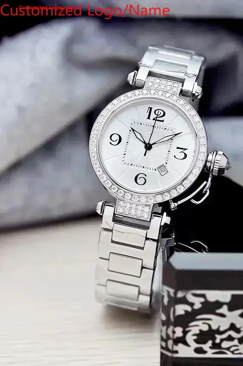 Женские часы по индивидуальному заказу, наручные часы из розового золота с бриллиантами, белые, розовые часы Relogio Masculino