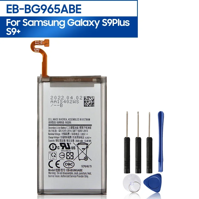 Replacement Battery EB-BG965ABE For Samsung GALAXY S9 Plus G9650 S9+ G965F Replacement Phone Battery 3500mAh +With Tool