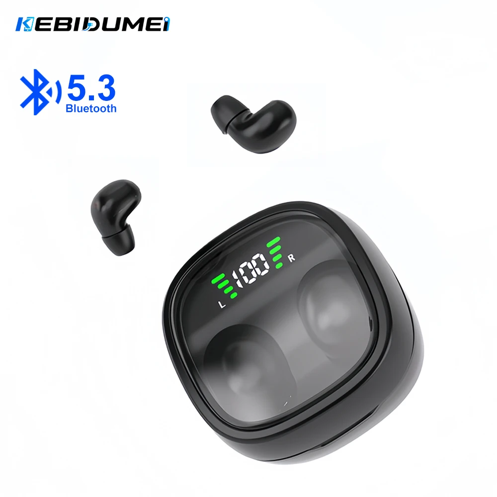 KEBIDUMEI Mini Earphones Bluetooth 5.3 Headphones Invisable Sleep Earbuds HiFi Stereo Sound Noise Reduction Wireless Headsets