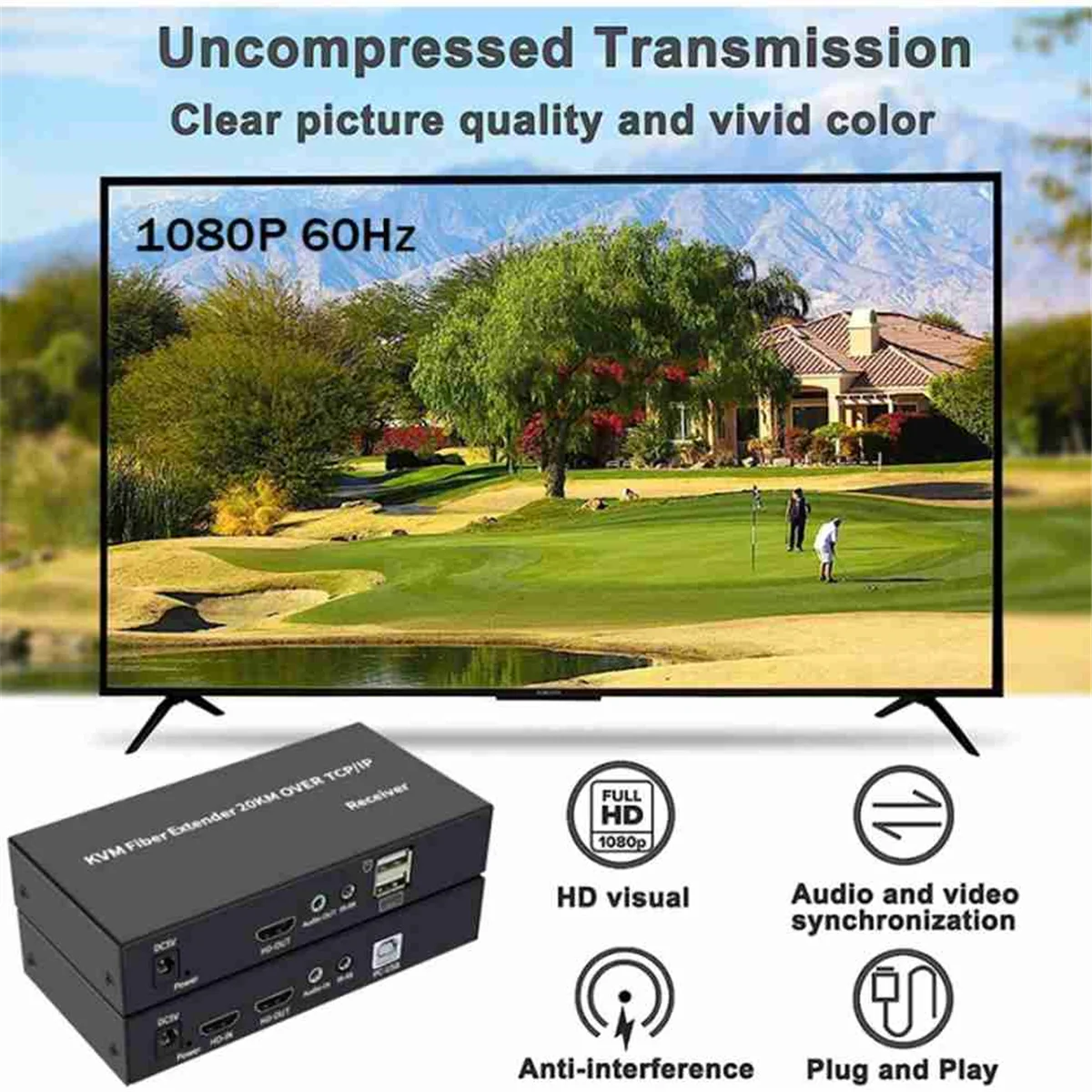 

X62A_20 км HDMI-совместимый KVM-удлинитель Волоконно-оптический трансивер с вилкой европейского стандарта