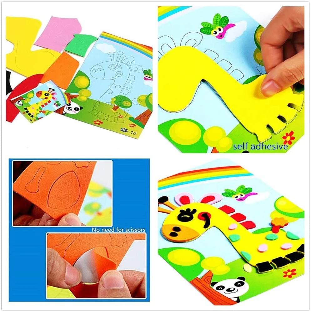 Creative 3D EVA Foam Sticker DIY Handmade Craft for Kids Toddlers Cute Cartoon Animal Assemble Jigsaw Stickers Kindergarten Toys