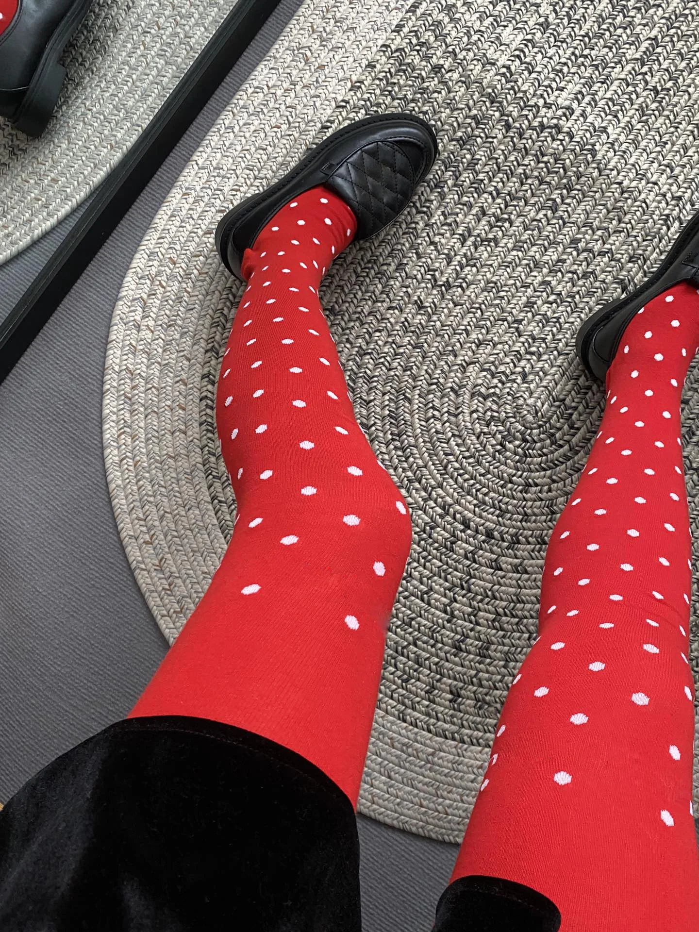 Red socks Polka dot Women\'s pantyhose