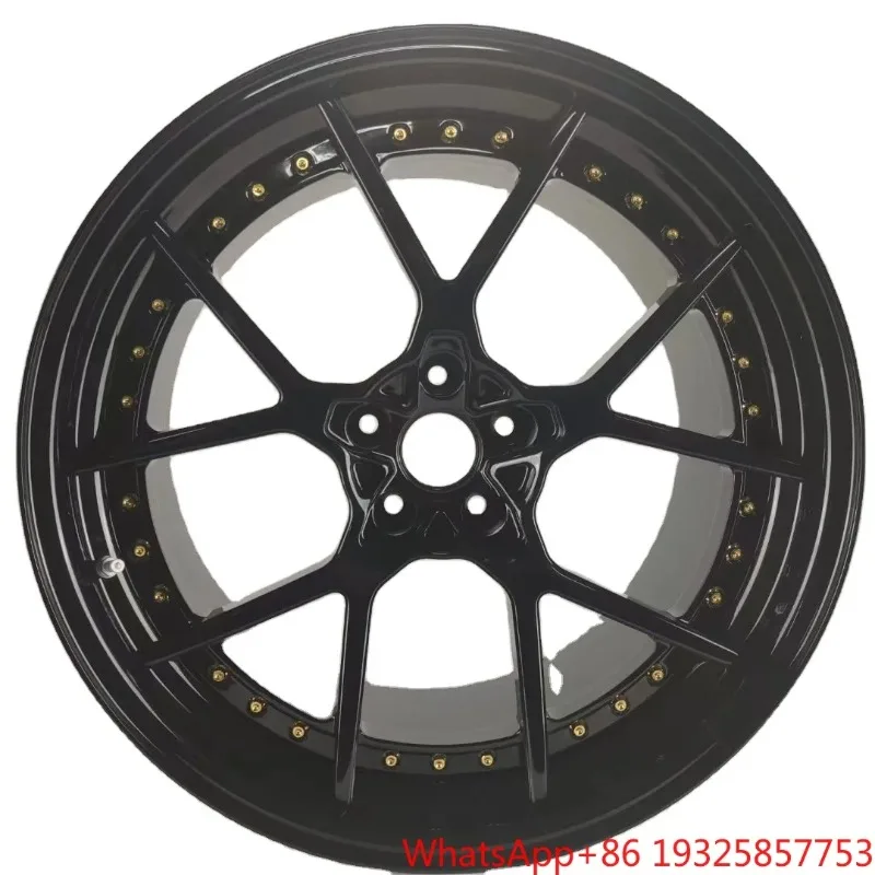 Mforegd Customized Gloss Black 18 19 20 21 22 23 24 26 Inch 2 Piece Forged Wheels 5*112 5*114.3 5*120 for Passenger Car
