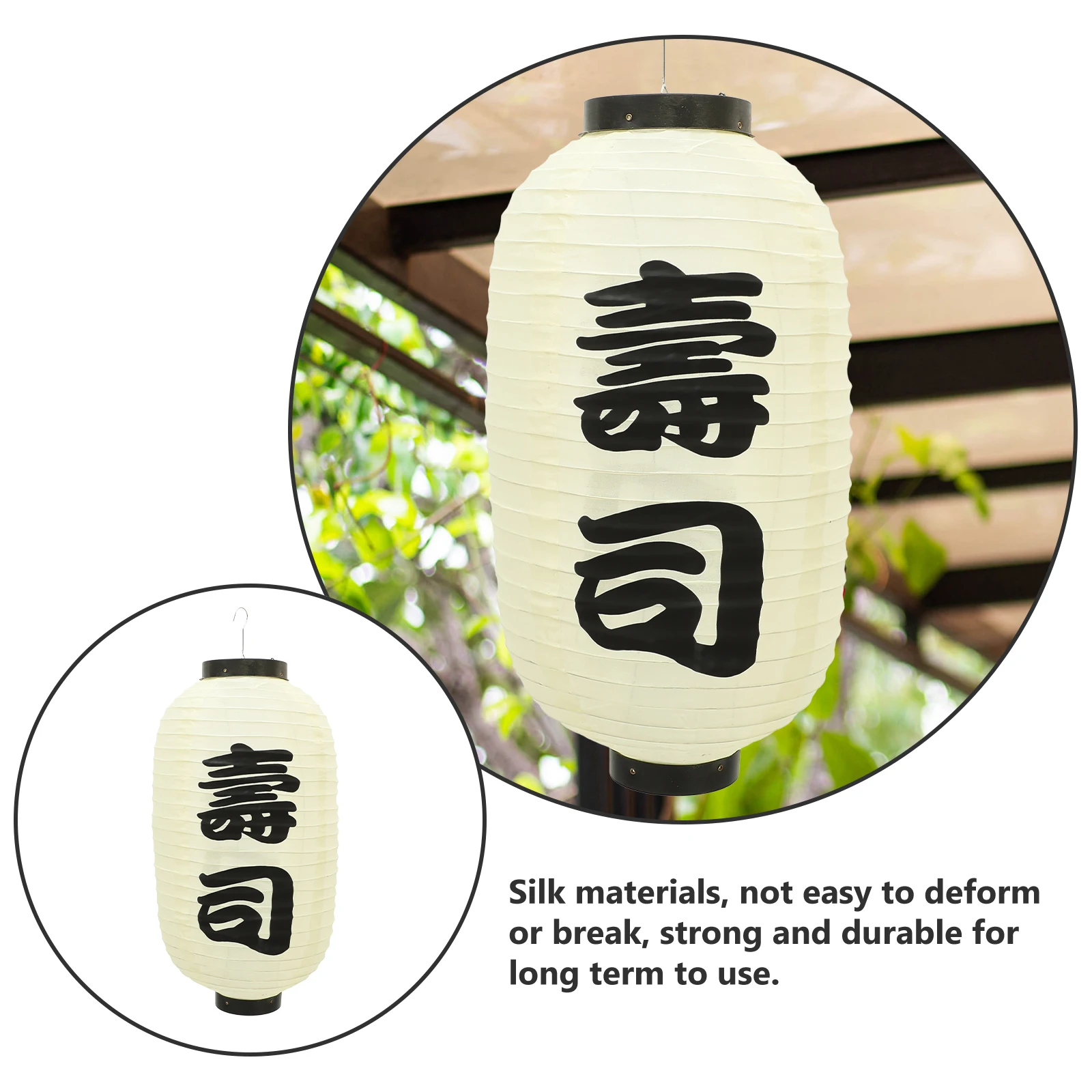 

1pc Waterproof Silk Japanese Lantern Restaurant Hanging Decoration Outdoor Indoor Durable Traditional Festival Solar Light