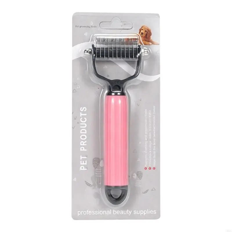 Double Side Undercoat Rakes & Dematting Comb Pet Grooming Brushes Easy To Clean Undercoat Rakes Detangling Tool J0MC