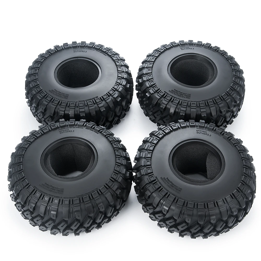 AXSPEED 2.2inch 140mm Beadlock Rubber Tires Tyres with Foam for Axial SCX10 Wraith TRX-4 1/10 RC Rock Crawler Car Parts