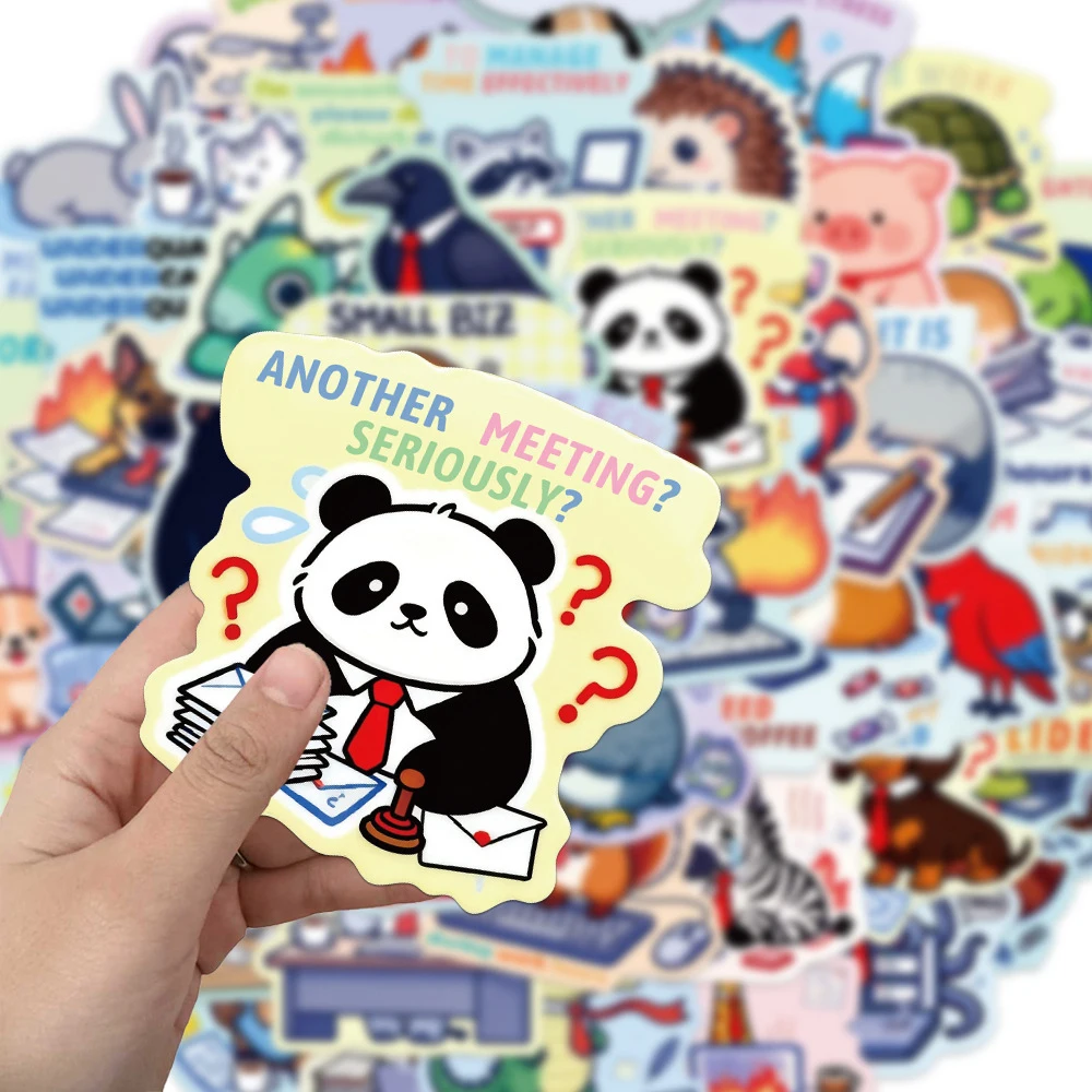 

10/30/50pcs Kawaii Cartoon Working Animals Stickers DIY Skateboard Phone Luggage Diary Funny Creative Graffiti Decals Wholesale