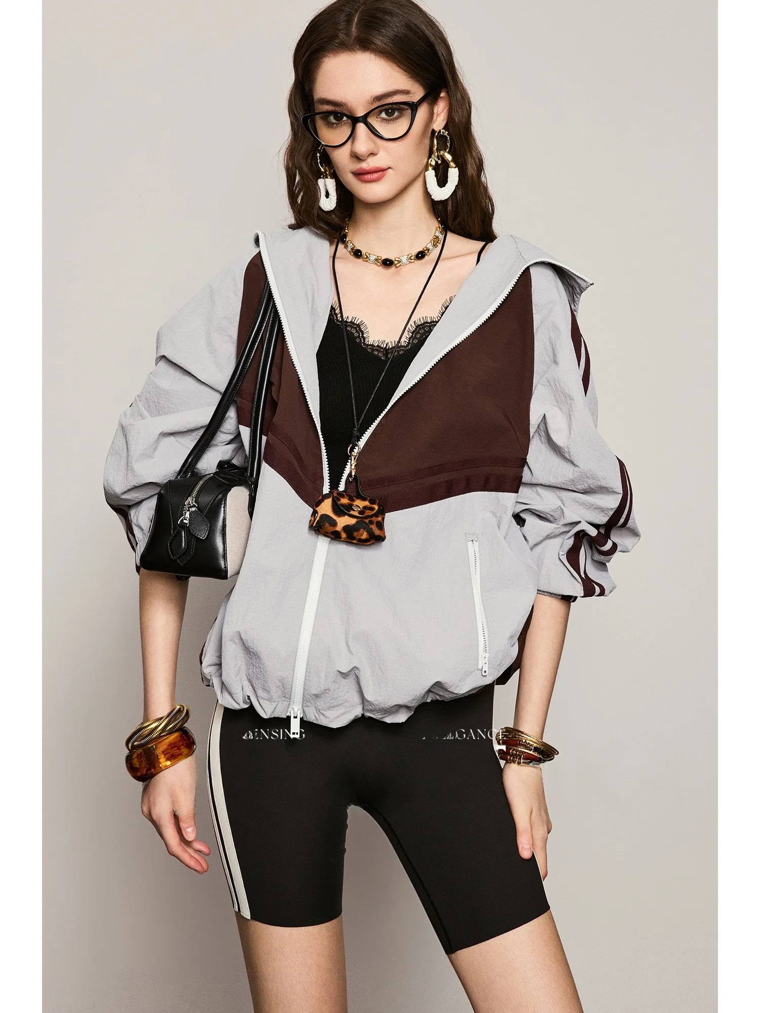 

Annaspeak American Sle Outdoor Spor Loose Fit Qui Dry Faionable Color Blo Hoodie Jaet Women's ort Outerwear