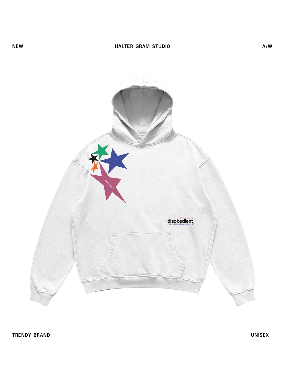 

Ретро-толстовка оверсайз с капюшоном, сверхплотная, с принтом звезд, повседневный топ для осени и зимы, мужская и женская, удобная хлопковая куртка