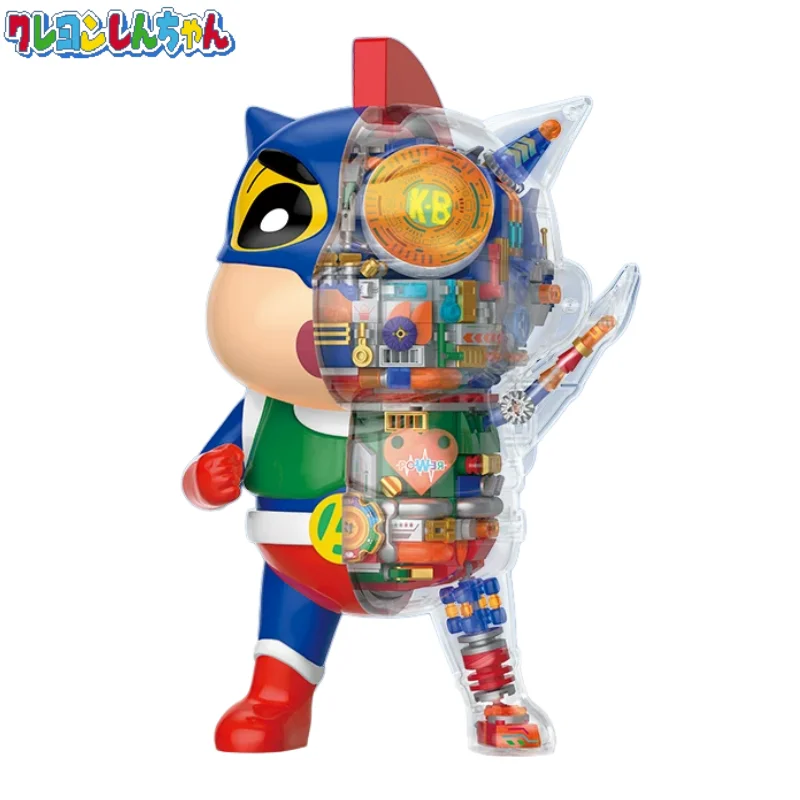 Crayon Shin-chan Bouwstenen Semi-perspectief Mecha Dynamische Superman Assemblage Speelgoed Kinderen Mechanische Stijl Model Cadeau