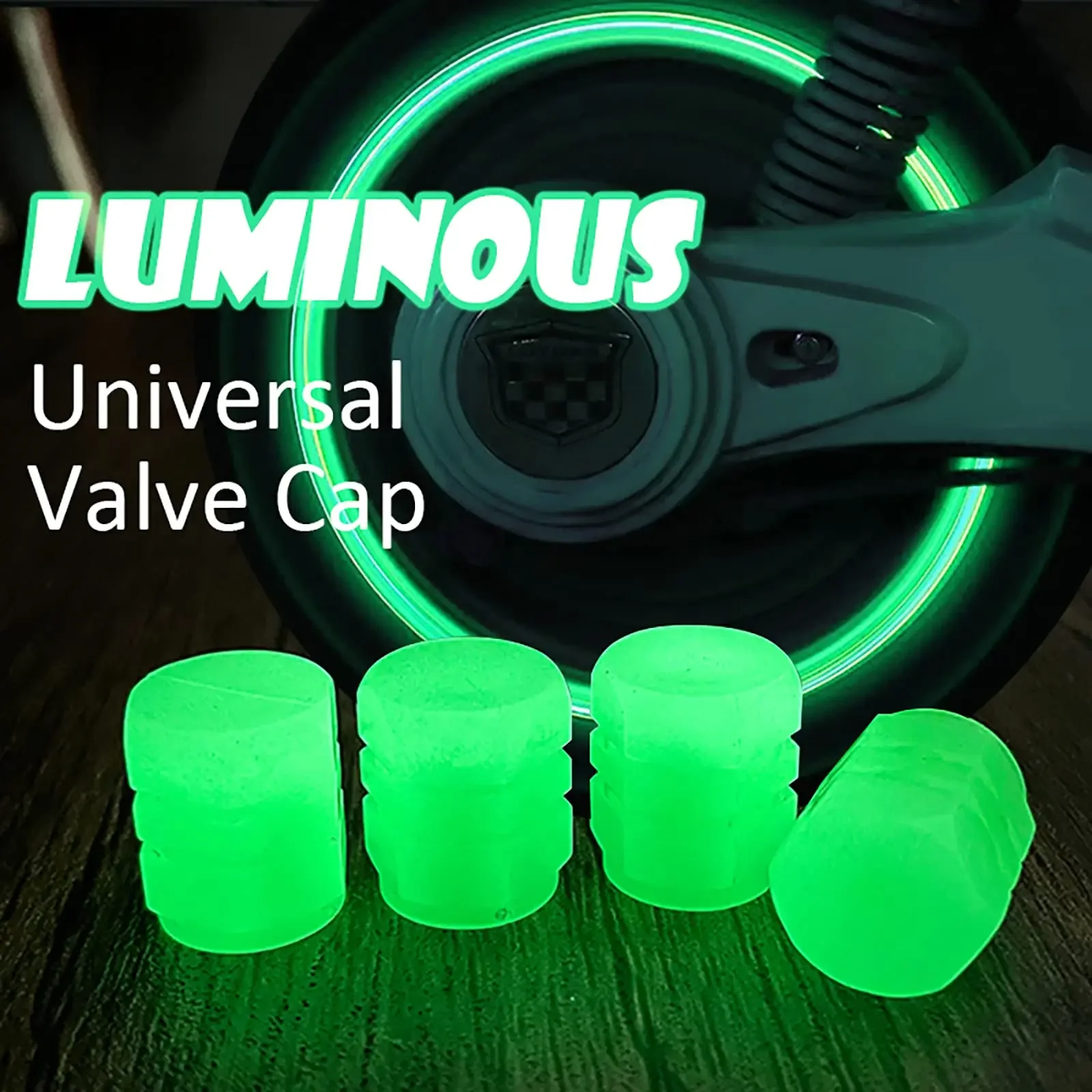 16/20/40Pcs Mini Luminous Tire Valve Caps Car Motorcycle Colorful Glowing Valve Cover Tire Wheel Hub Styling Decor Accessories