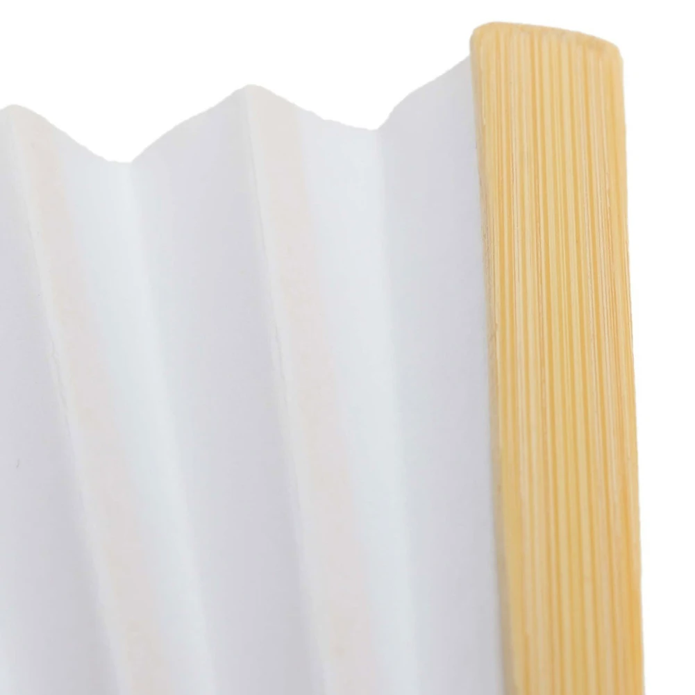 1-20PCS Blank White DIY Paper Bamboo Folding Fan for Hand Practice Calligraphy Painting Drawing Wedding Party Gift Ornament New