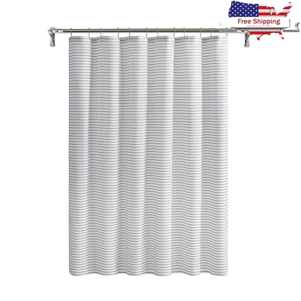 

Современная черно-белая тканевая занавеска в горошек в полоску 72x72, машинная стирка, полиэстер, аксессуары для декора ванной, не входит в комплект