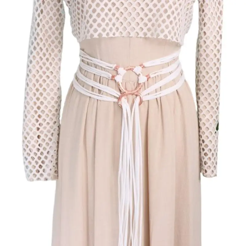 31BB Long Rope Adjustable Waist Strap Waist Belt Soft Fabric Daily Outfit Enhancer