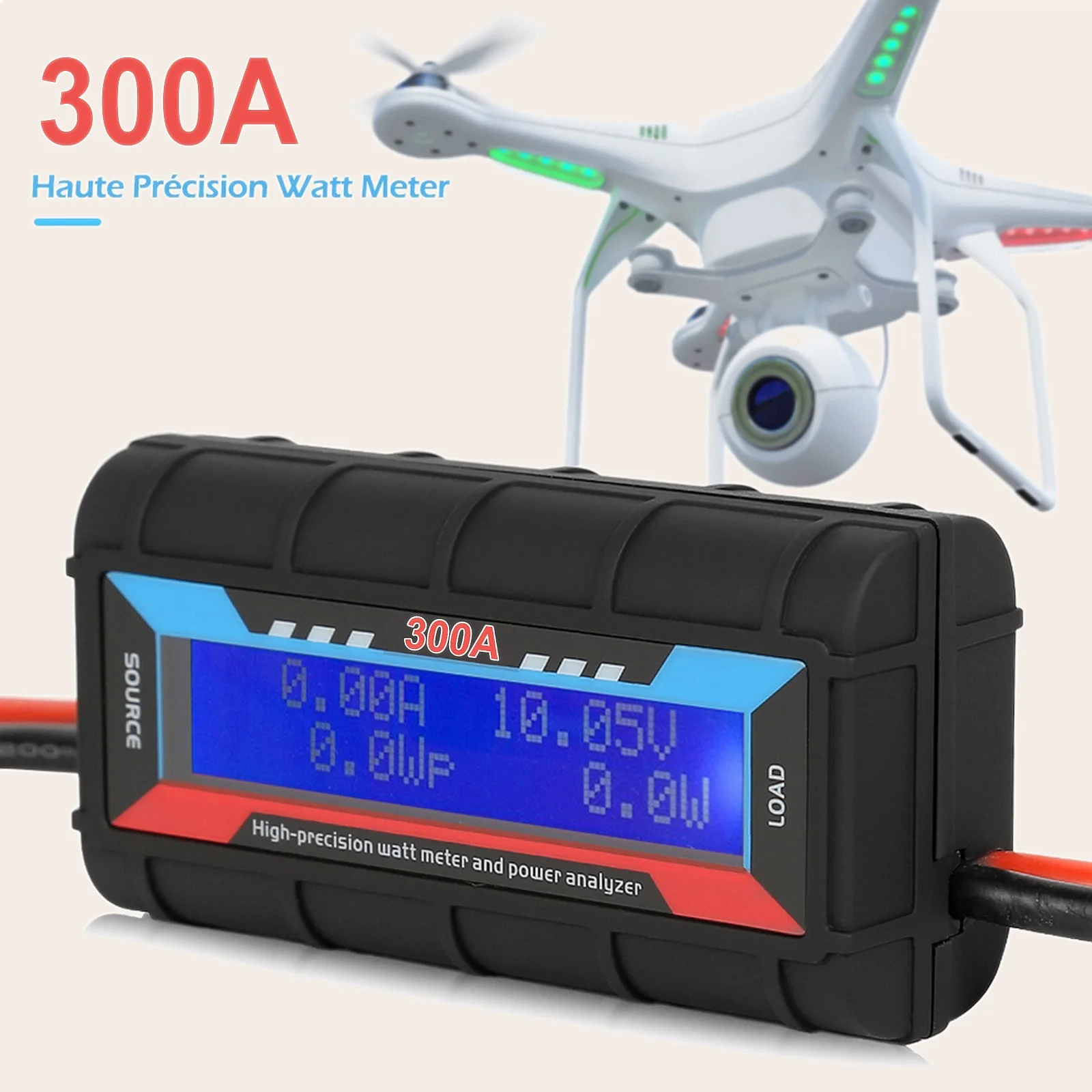 RC 300A Watt Meter LCD High Precision Power Analyzer Voltage Current Monitor Backlight