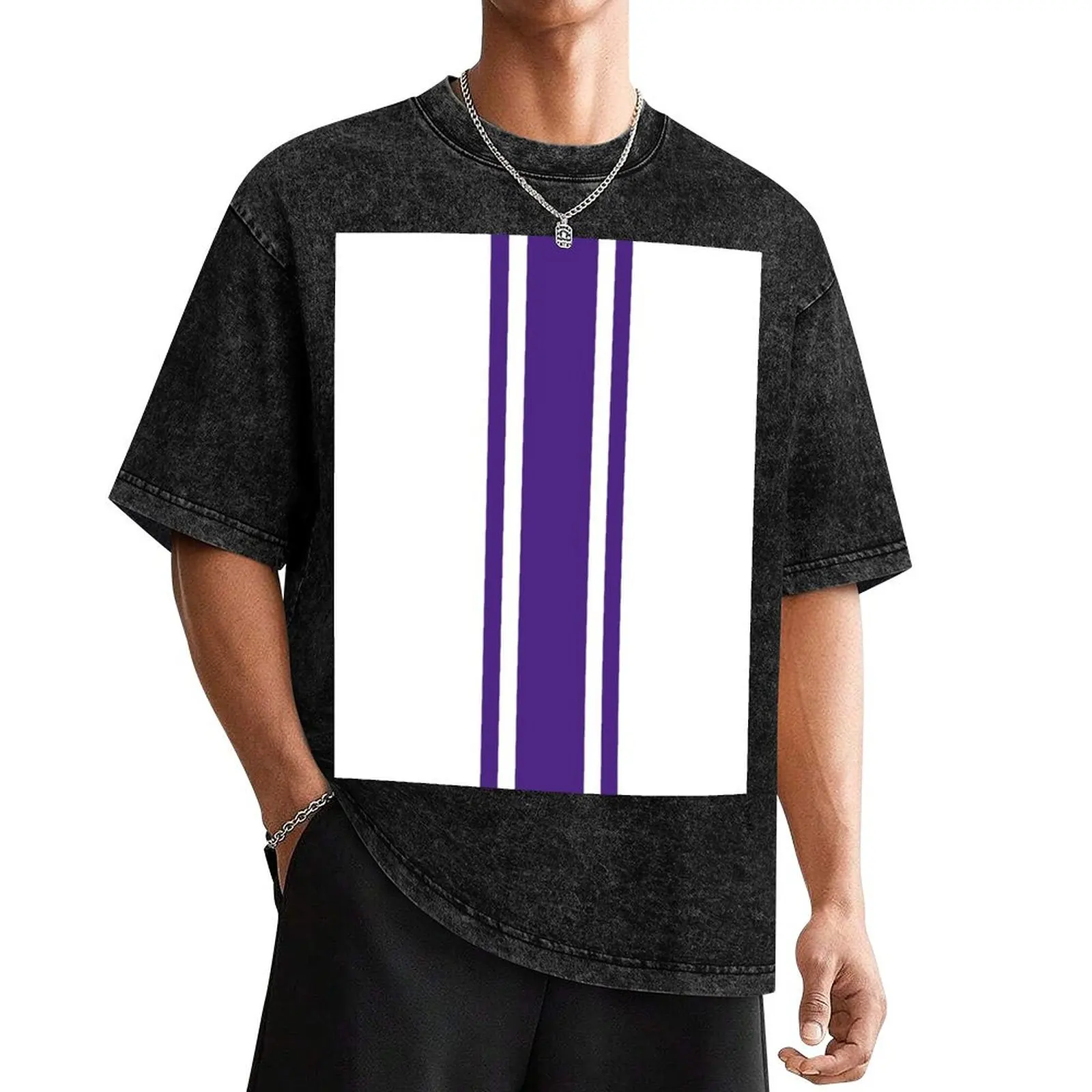 Camiseta blanca y morada con Raya Vertical, camisetas extragrandes con gráficos de archivo azul, camisetas negras para hombre