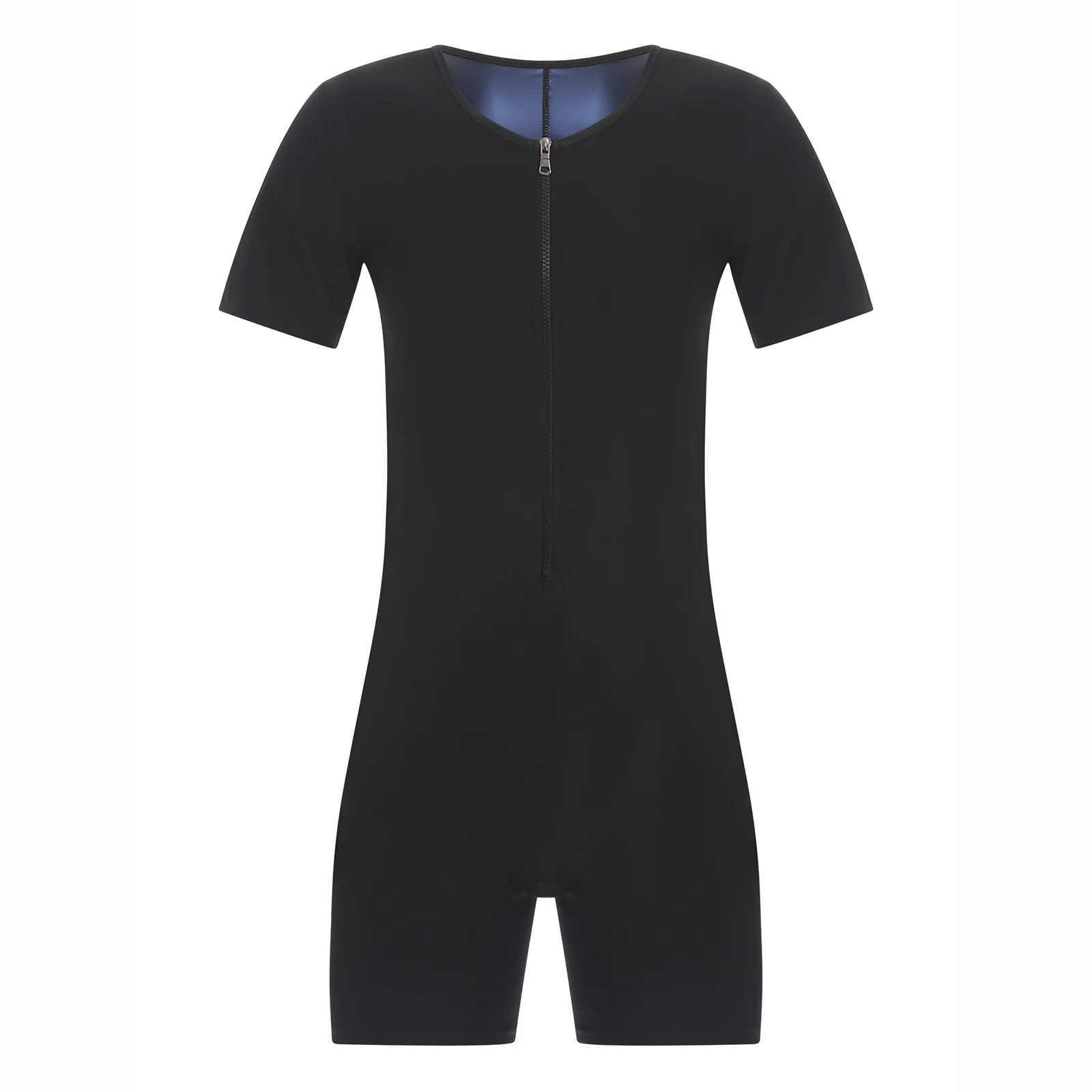 Men  Adults One Piece Short Jumpsuit Trainer Short Sleeves slim Body Shaper Weight Loss Sweatsuit for Fitness Training Workout