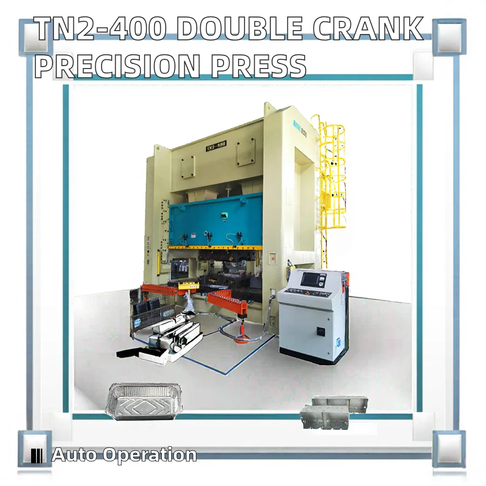 TN2-400 CNC-Präzisionspresse, automatische säulenförmige, gerade, pneumatische Stromquelle mit Doppelkurbel und Lagermotor-Kernkomponenten